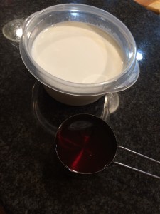 Liquid ingredients that we're adding. How can you go wrong with maple syrup and half & half?